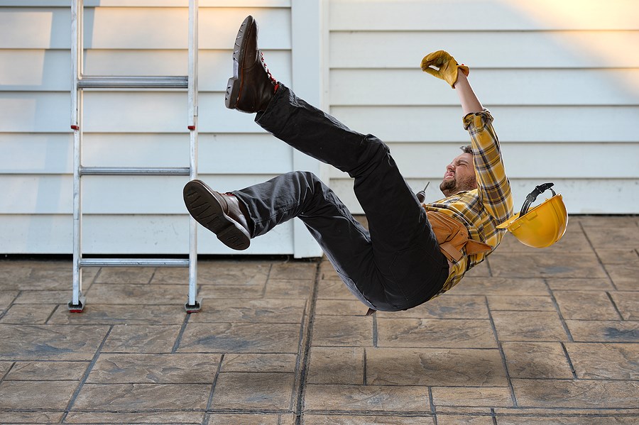 DIY Renovator falling from a ladder 